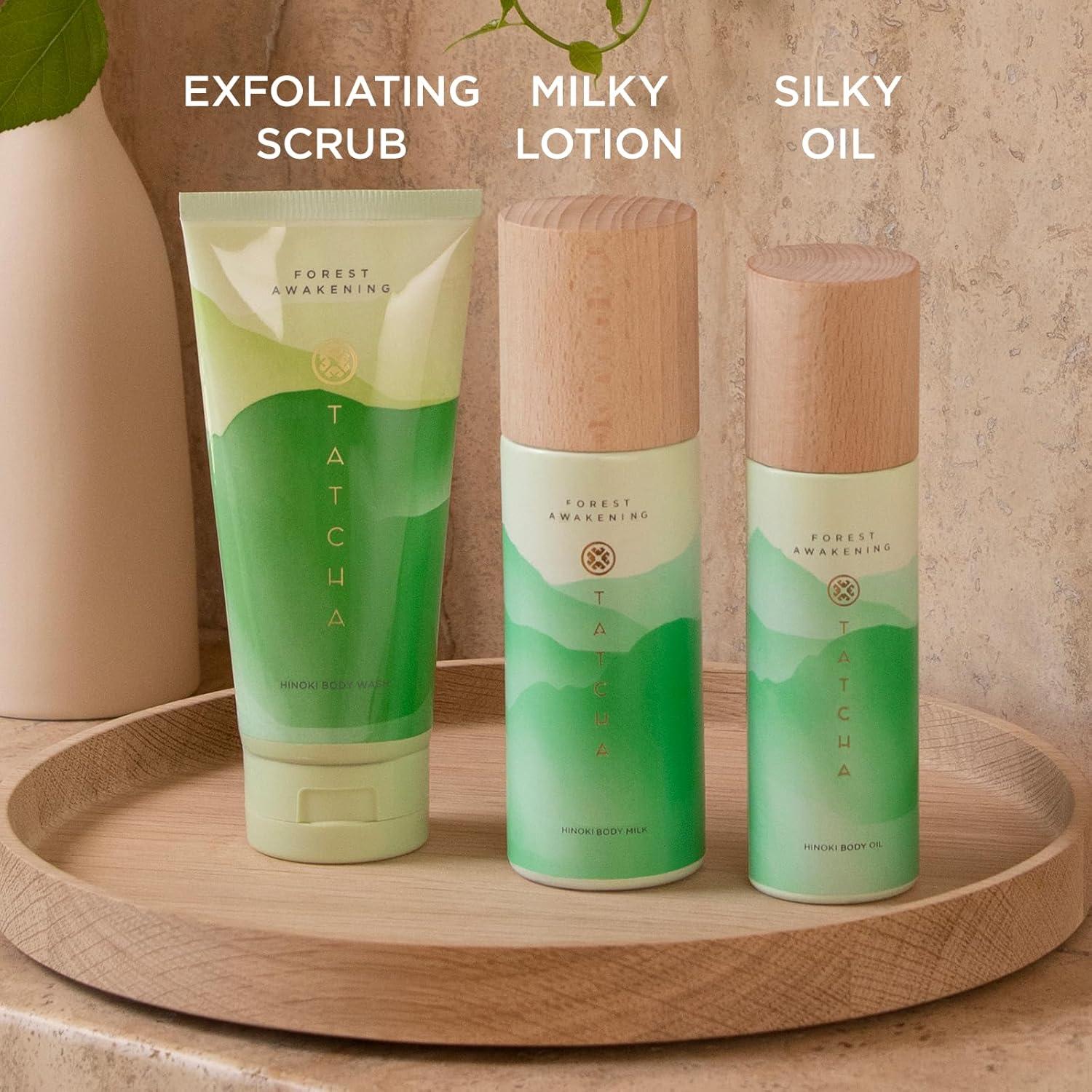 imageTATCHA Forest Awakening Hinoki Body Milk  Lightweight Milky Lotion to Renew Dry Skin 132 ml  45 fl oz