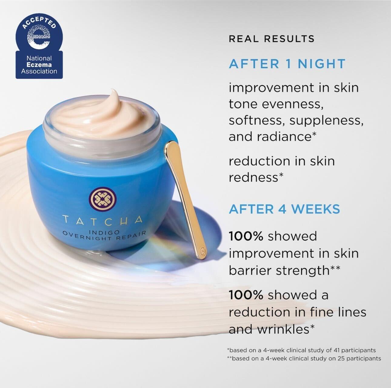 imageTATCHA Indigo Overnight Repair  Face Cream ampamp Serum Treatment Fragrance Free Night Cream 50 ml  17 oz