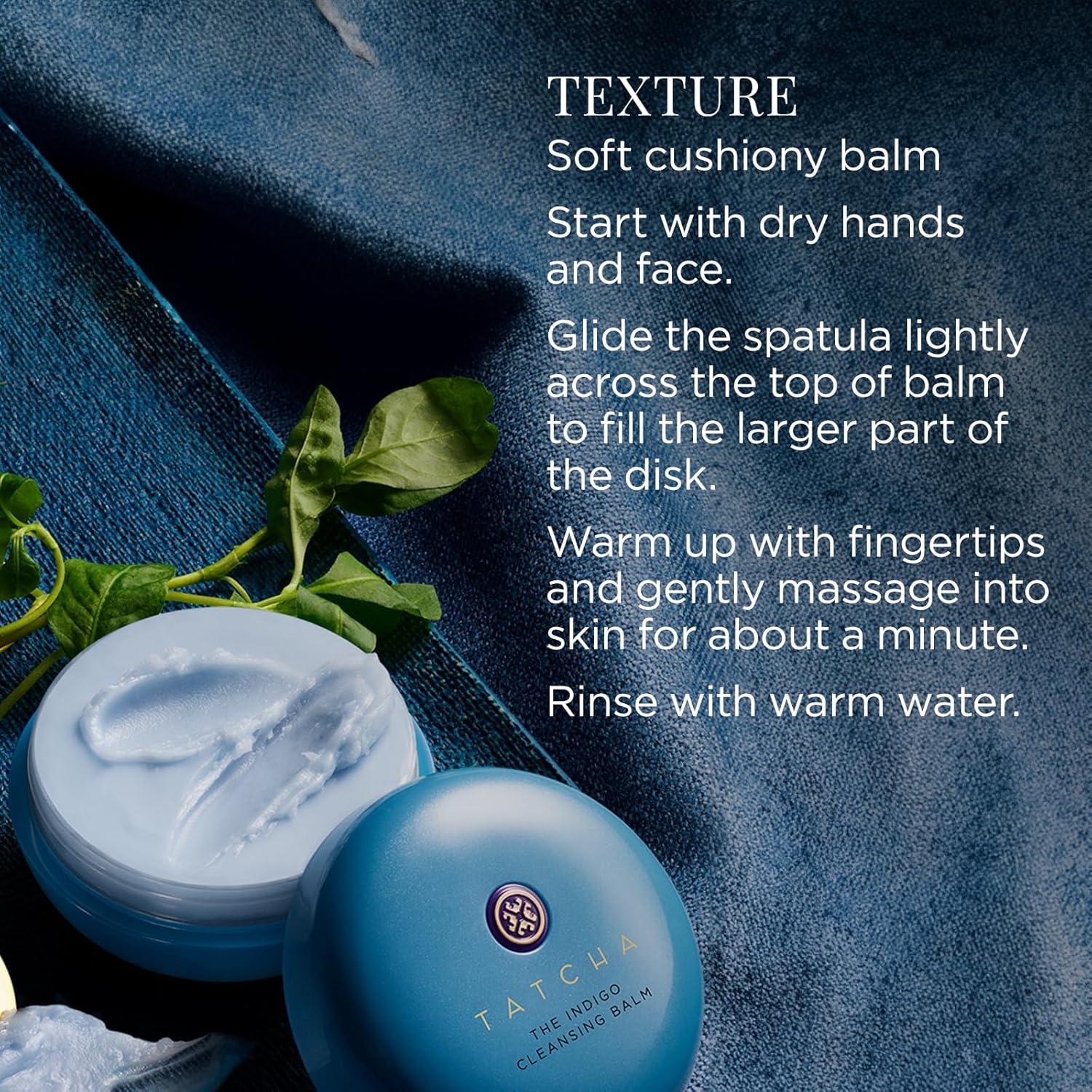 imageTATCHA The Indigo Cleansing Balm  Gentle Moistuirizing Cleanser FragranceFree ButterySoft Balm that Melts to Gently Cleanse ampamp Remove Makeup  19 oz