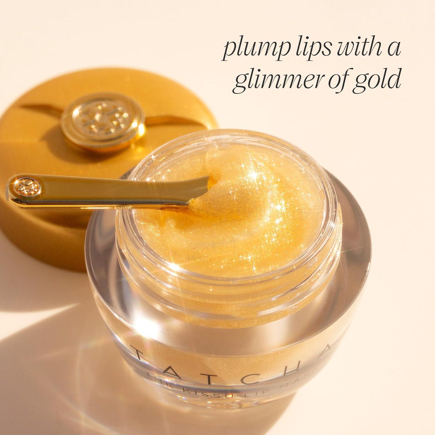 imageTATCHA The Kissu Gold Leaf Lip Mask  LimitedEdition Restorative Shimmery Lip Mask  Visibly Plumps and Softens for Lush Lips