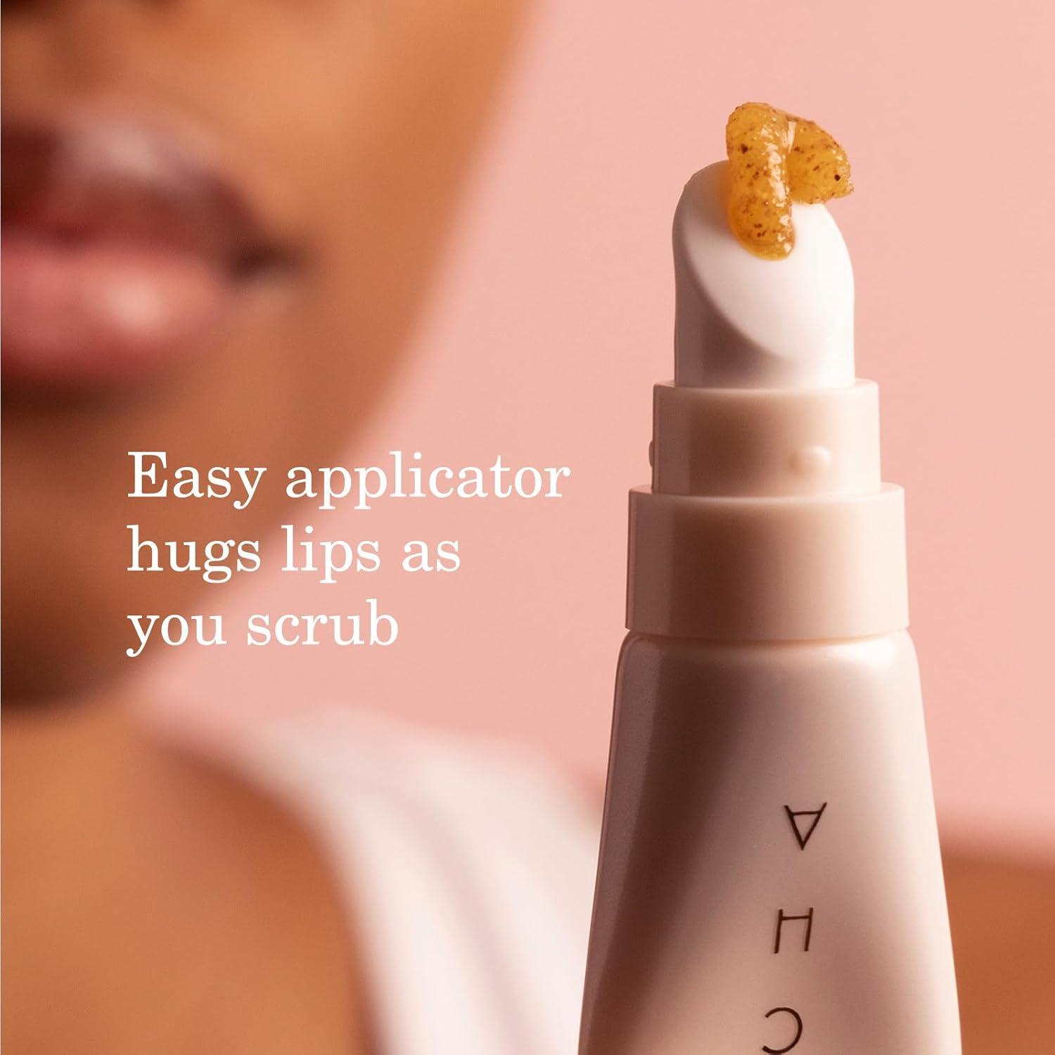 imageTatcha Kissu Lip Scrub Moisturizing Lip Exfoliant with Peach Seed Scrub for Polish Smooth Lips