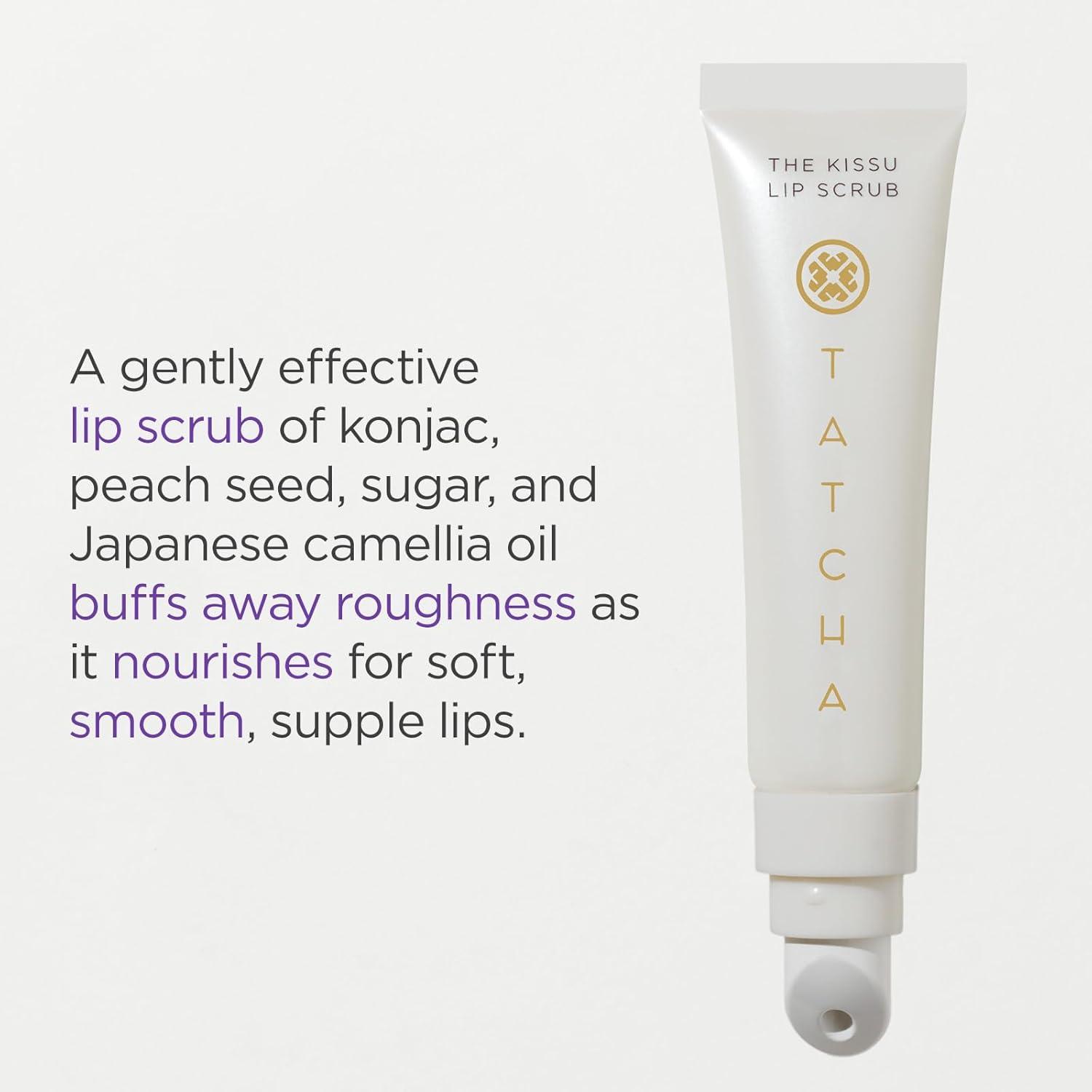 imageTatcha Kissu Lip Scrub Moisturizing Lip Exfoliant with Peach Seed Scrub for Polish Smooth Lips