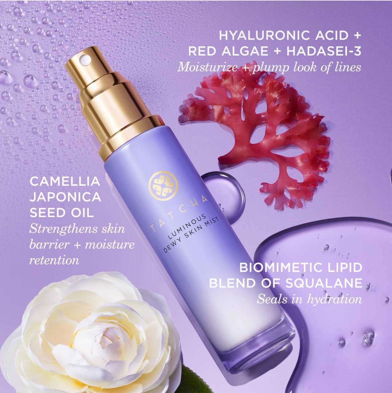 imageTatcha Luminous Dewy Skin Mist  2in1 Hydrator ampamp Finishing Spray with Hyaluronic Acid for a Dewy Glow  135 oz