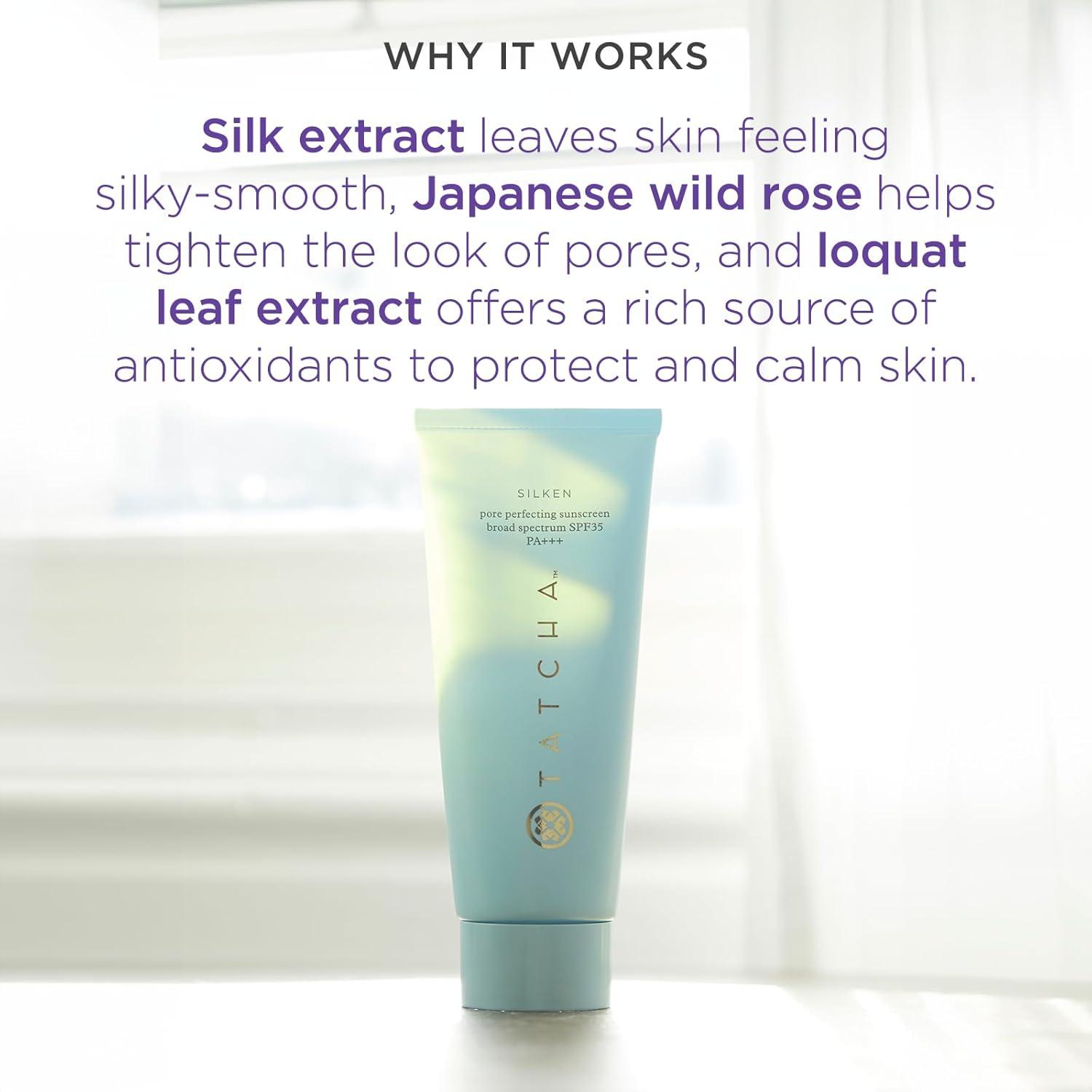 imageTatcha Silken Pore Perfecting Sunscreen SPF 35  Lightweight Sunscreen with Matte Finish and UVAUVB Protection 60 ml  2 oz