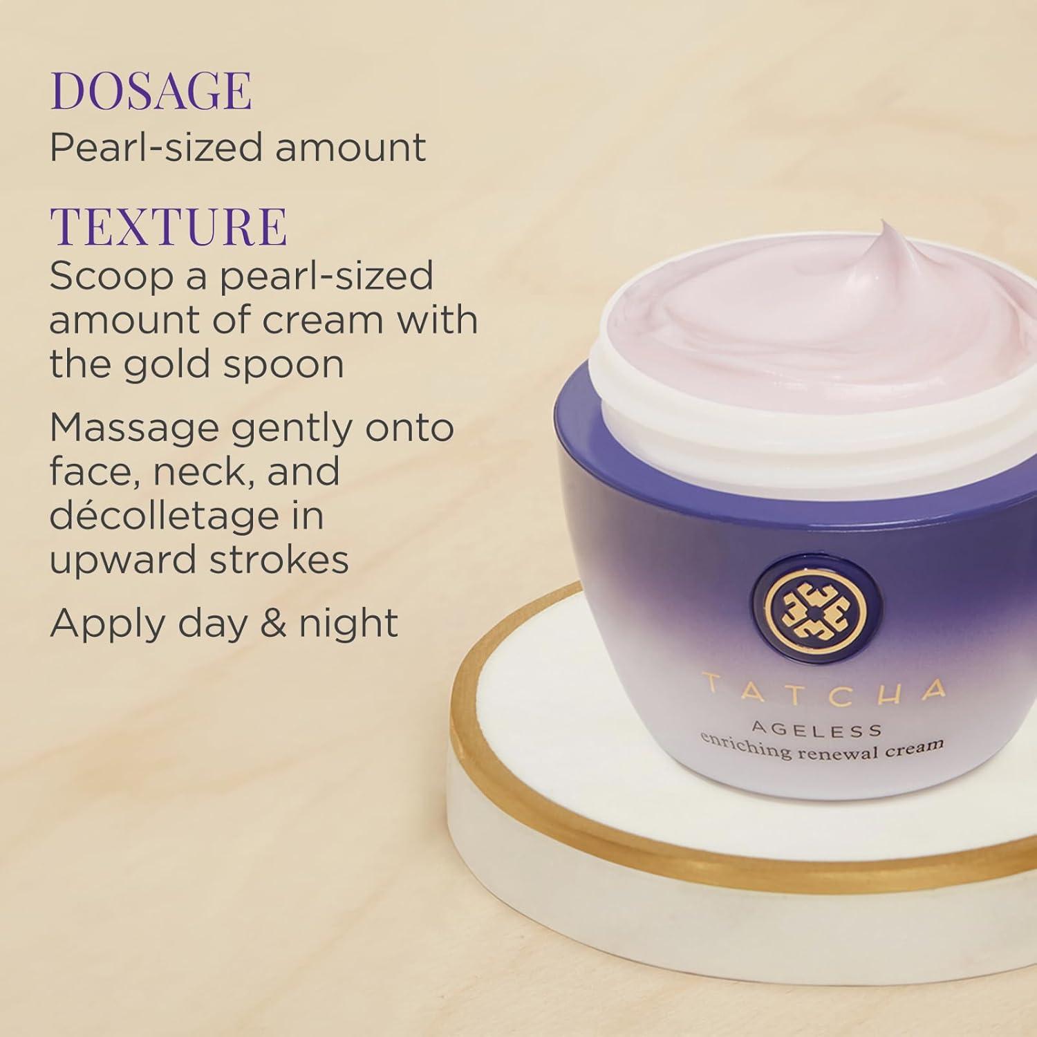 imageTATCHA Ageless Enriching Renewal Cream  Moisturizing Skin Cream for Firmer Skin to Reduce Appearance of Fine Lines and Wrinkles  55 ml  186 oz