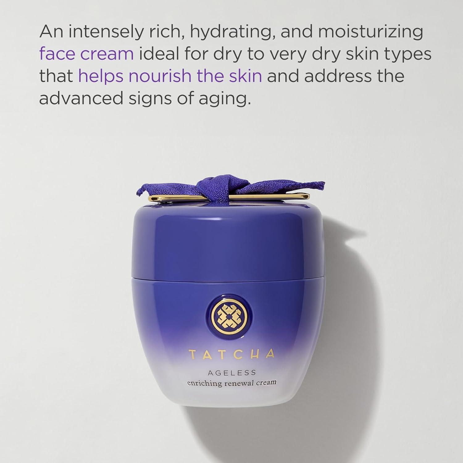 imageTATCHA Ageless Enriching Renewal Cream  Moisturizing Skin Cream for Firmer Skin to Reduce Appearance of Fine Lines and Wrinkles  55 ml  186 oz