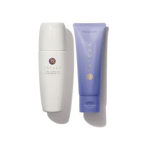 TATCHA The Double Cleanse Duo: The Camellia Cleansing Oil and The Rice Wash – An Oil Makeup Remover and Soft Cream Face Cleanser